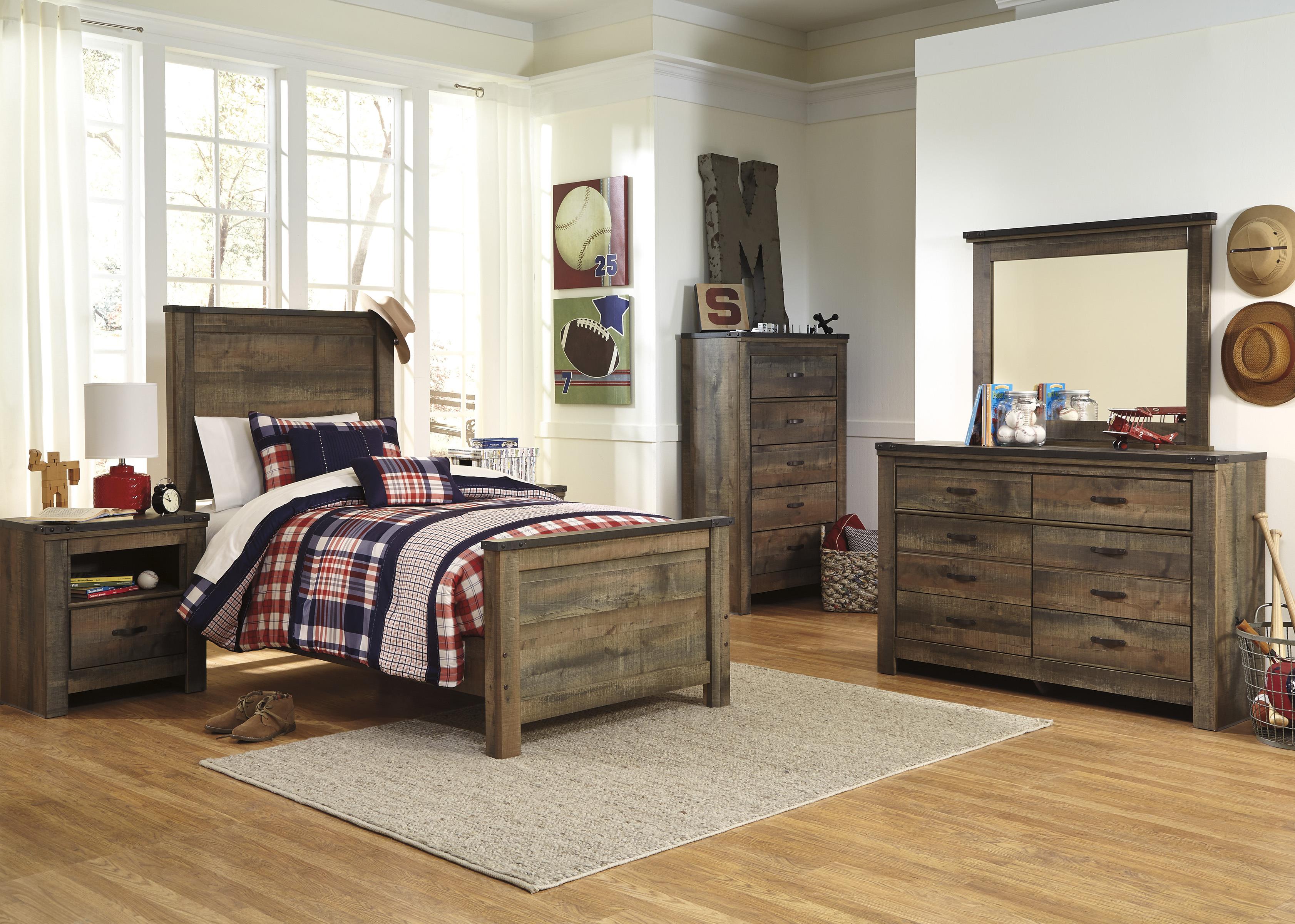 Signature Design by Ashley Trinell B44691 Rustic 1Drawer Nightstand